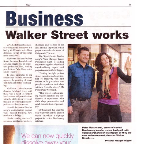 Mia Rappel, Dandenong paper article